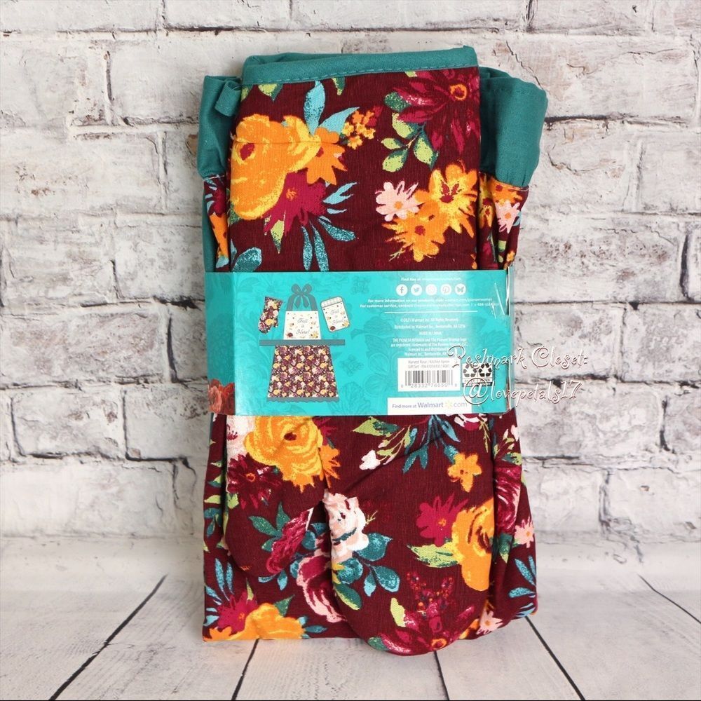 🍂 Pioneer Woman Harvest Rose “Fall is Here” 3-pc Kitchen Apron Set - Picture 2 of 3